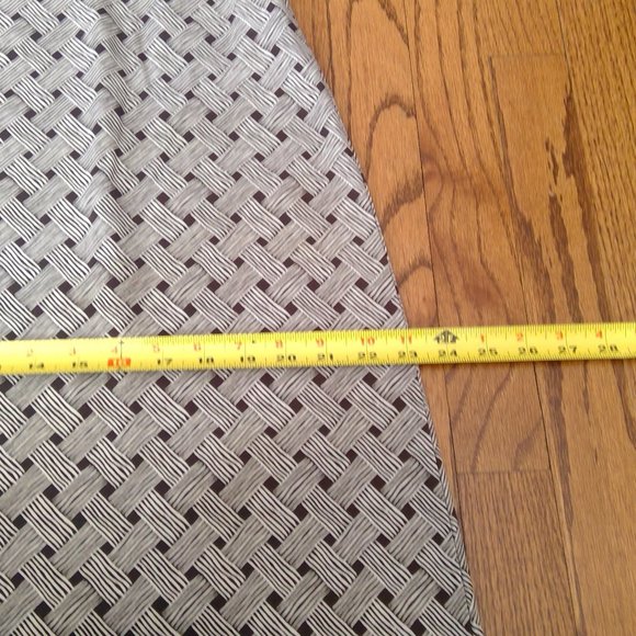 Plus Size Ann Taylor Loft Faux Wrap Black and White Weave Pattern Dress Size 14 - Picture 10 of 15